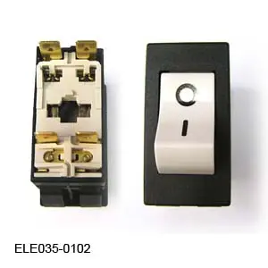 [ELE035-0102] Tuttnauer  Circuit Breaker/On-Off switch, 2Pole,15A, 250VAC,White 0.033 kg. 